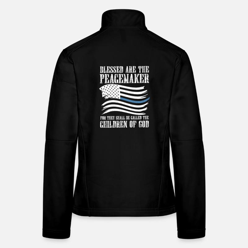 Chemise du verset biblique du drapeau Peacemaker Veste en tissu softshell Femme