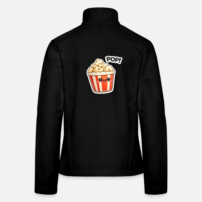 Kawaii Popcorn Lächel-Design Frauen Softshelljacke