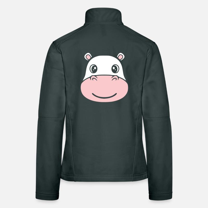 Hippopotamus Head Face Mask Smile Women's Softshell Jacket