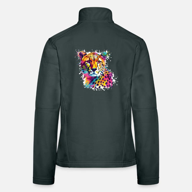 Graffiti léopard guépard Veste en tissu softshell Femme