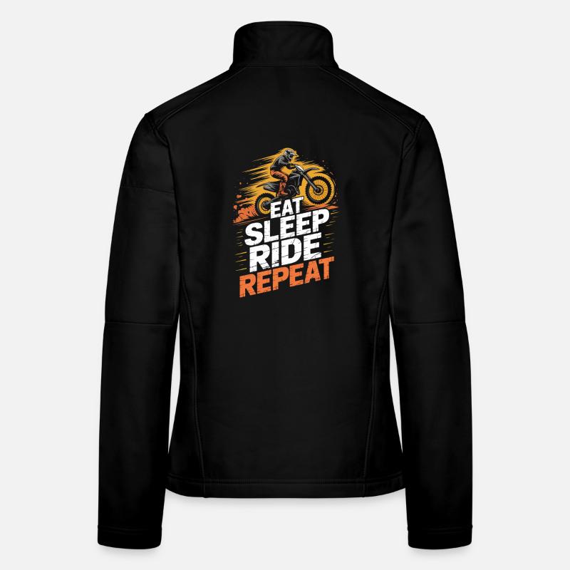 Dirt Bike Manger Dormir Répéter Veste en tissu softshell Femme