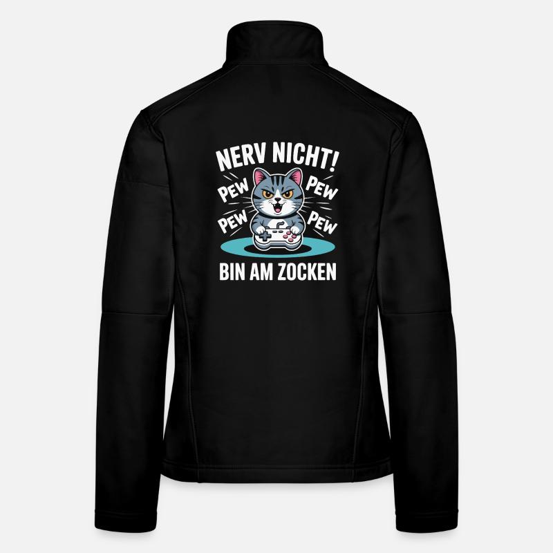 Courage Not I Gaming Cat Design Veste en tissu softshell Femme