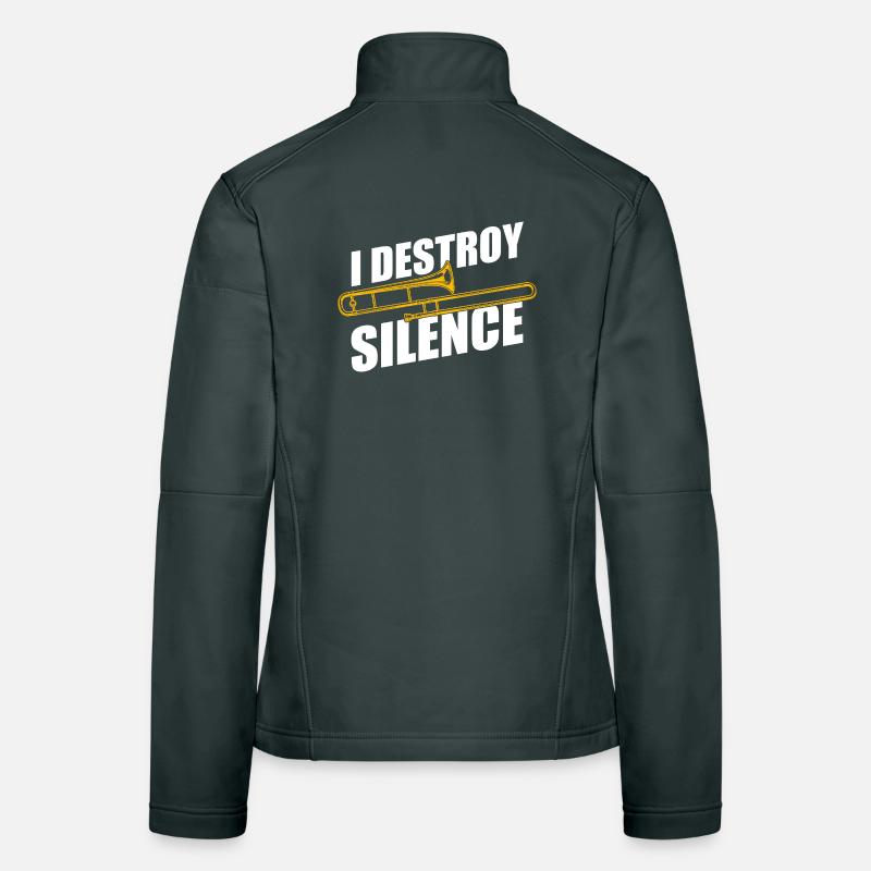 Destroy silence trombone trombone player trombonist Women's Softshell Jacket