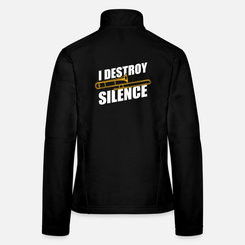 Destroy silence Posaune Posaunenspieler Posaunist Frauen Softshelljacke