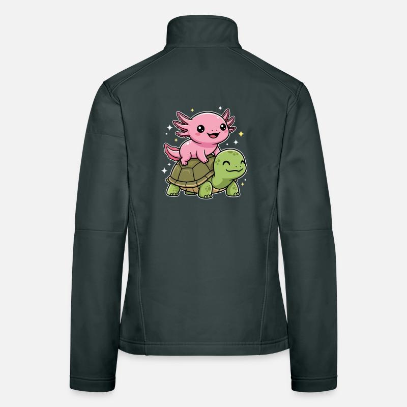 Axolotl and turtle Women's Softshell Jacket