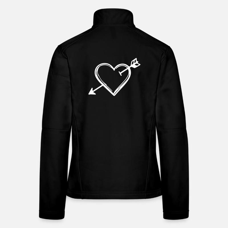 Icône de flèche en forme de cœur Veste en tissu softshell Femme