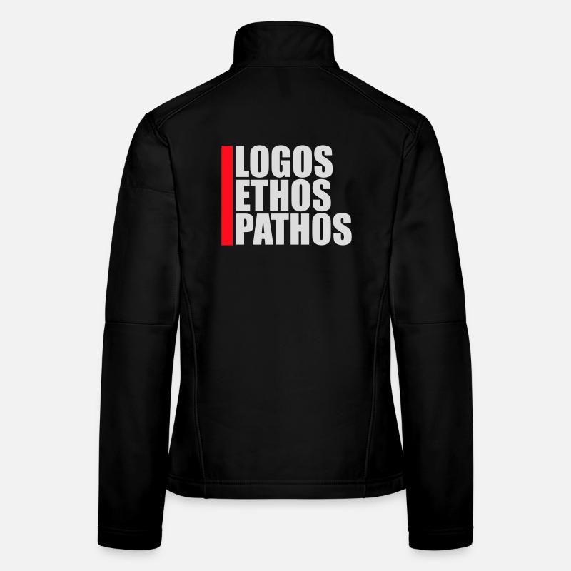 Logos Ethos Pathos Rhétorique Étudiant en Philosophie Veste en tissu softshell Femme