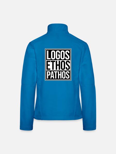 Logos Ethos Pathos Rhetoric Philosophy Student - Women's Softshell Jacket - black - Back