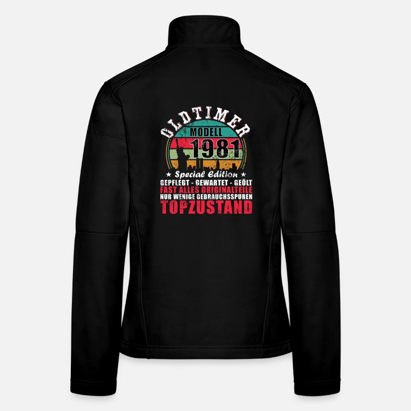 Oldtimer 1981 Jahrgang 1981 45. Geburtstag 1981 Frauen Softshelljacke