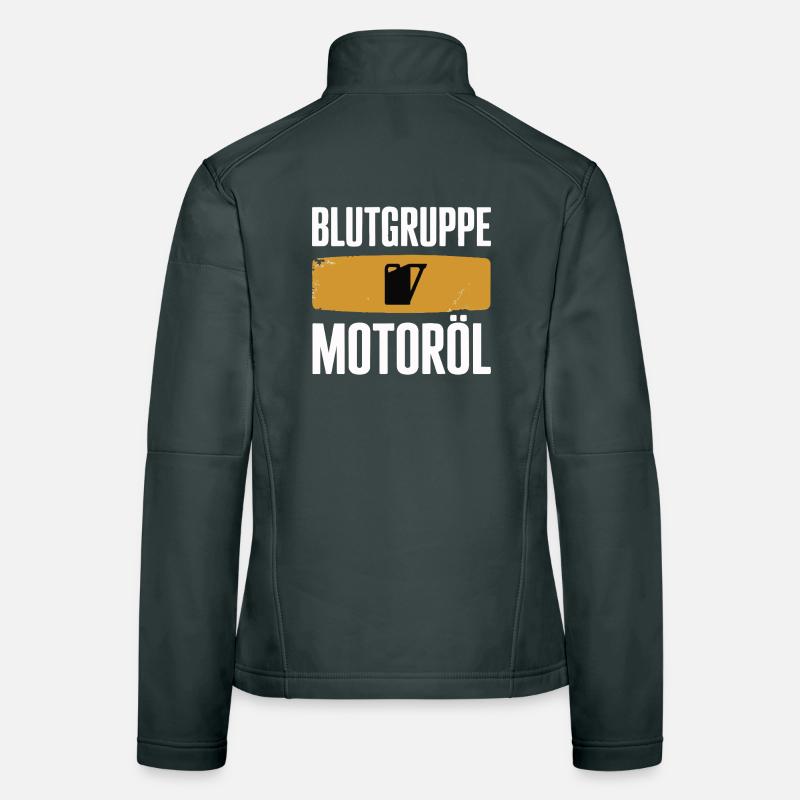Blood Type Engine Oil Screwdriver Design Women's Softshell Jacket