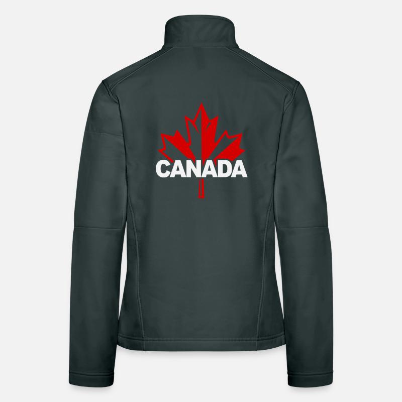 Red Maple Leaf Canada Logo Women's Softshell Jacket