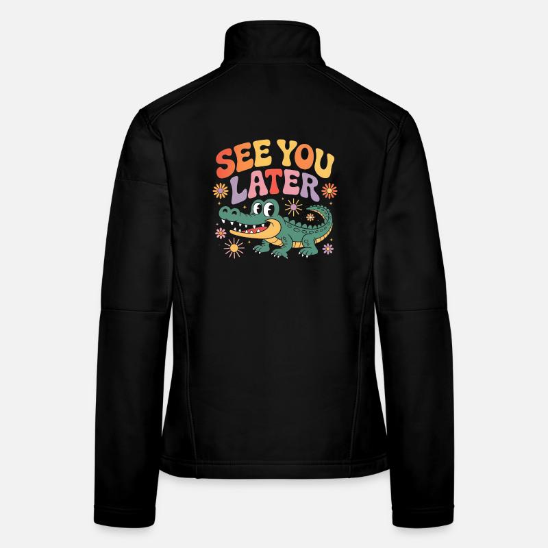 Bis später Alligator retro niedlich Frauen Softshelljacke
