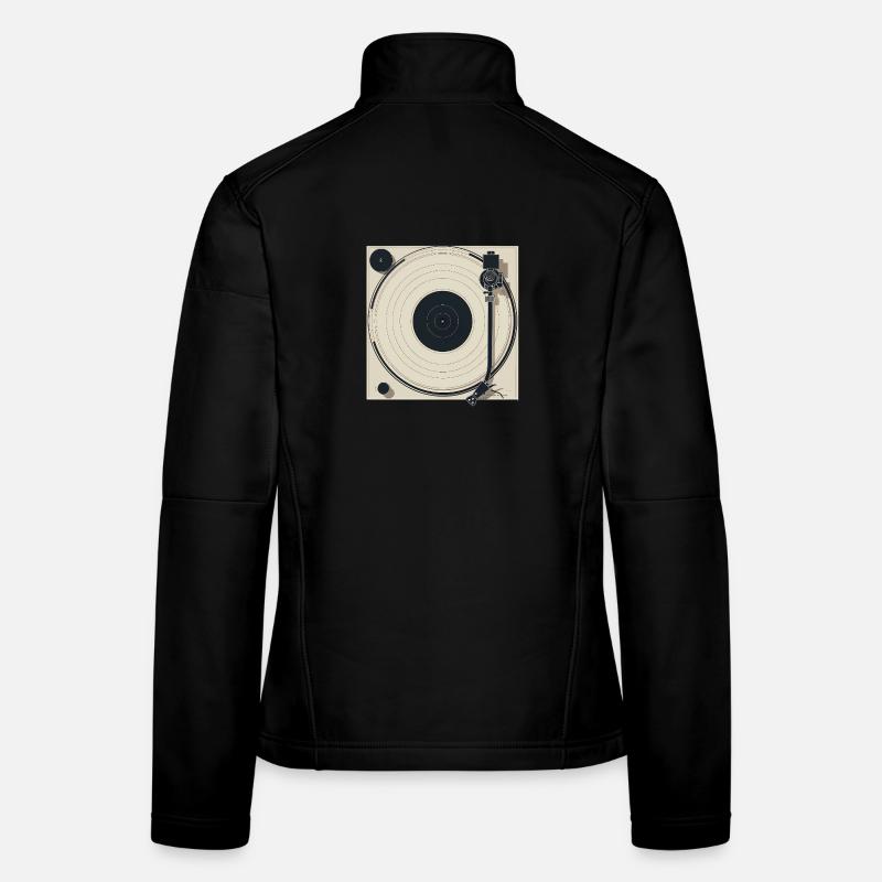 Minimalist Turntable Beige Women's Softshell Jacket