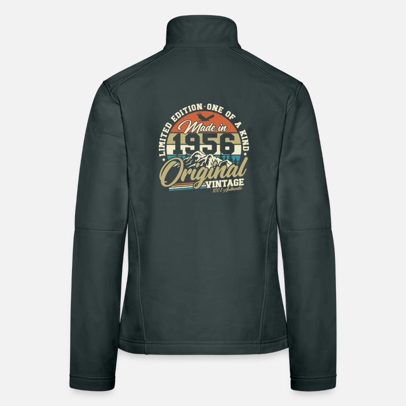 Vintage 1956 Né 70e anniversaire Rétro Veste en tissu softshell Femme