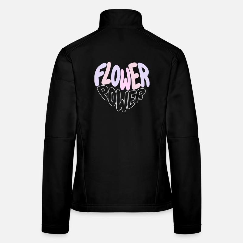 Pastell Flower Power Retro Frauen Softshelljacke