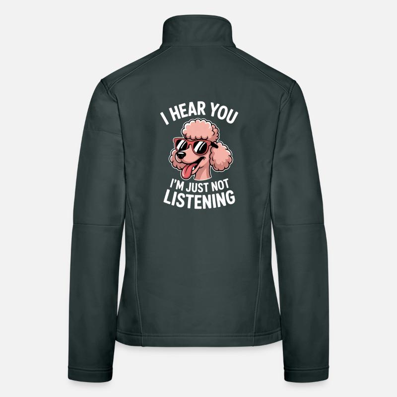 Paroles de caniche Caniche Cadeau drôle de caniche Veste en tissu softshell Femme