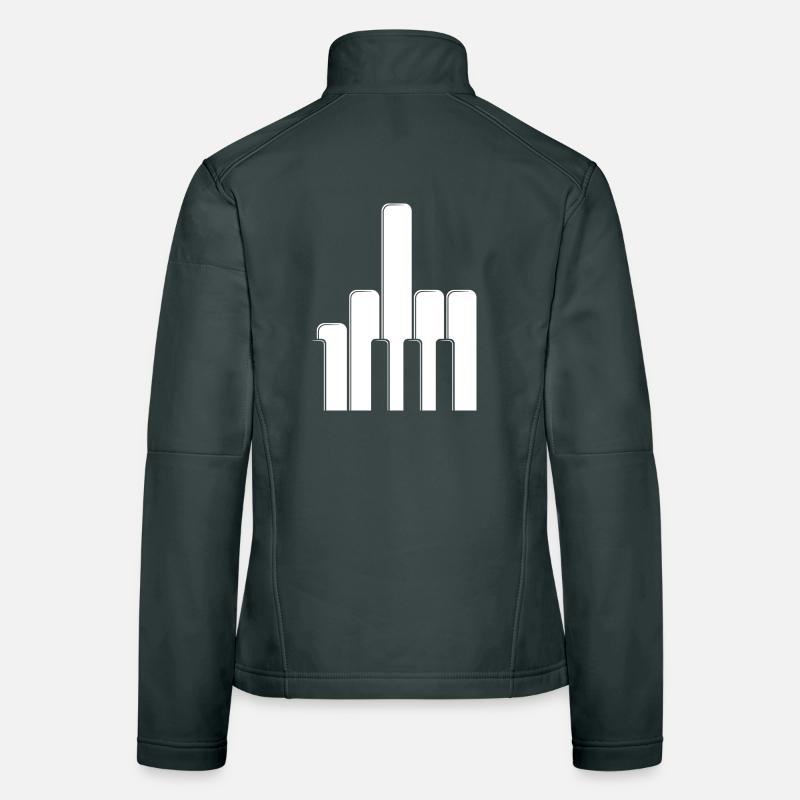 Klaviertasten Mittelfinger Frauen Softshelljacke