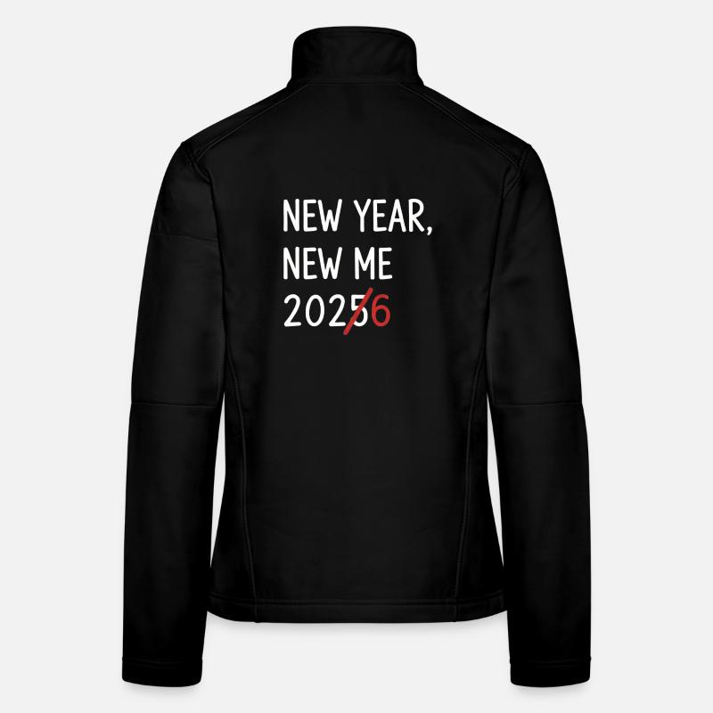 New Year New Me 2026 Strikethrough - Women's Softshell Jacket - black