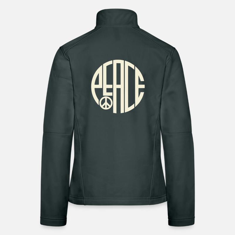 Peace Art Deco Typography Women's Softshell Jacket