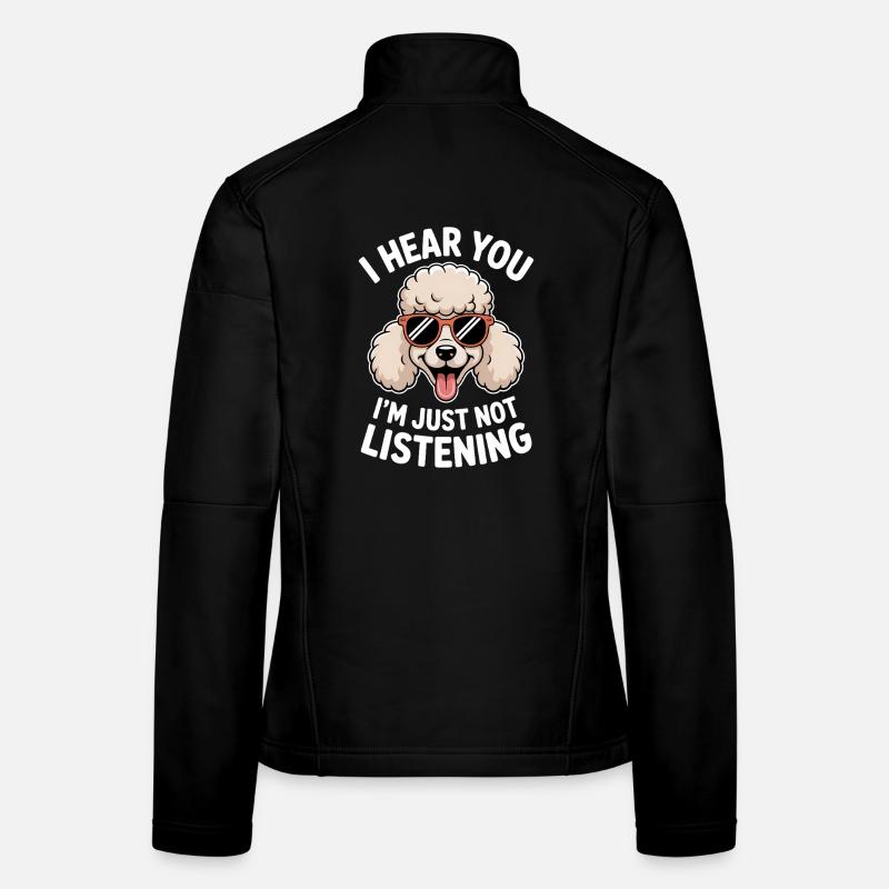 Paroles de caniche Caniche Cadeau drôle de caniche Veste en tissu softshell Femme