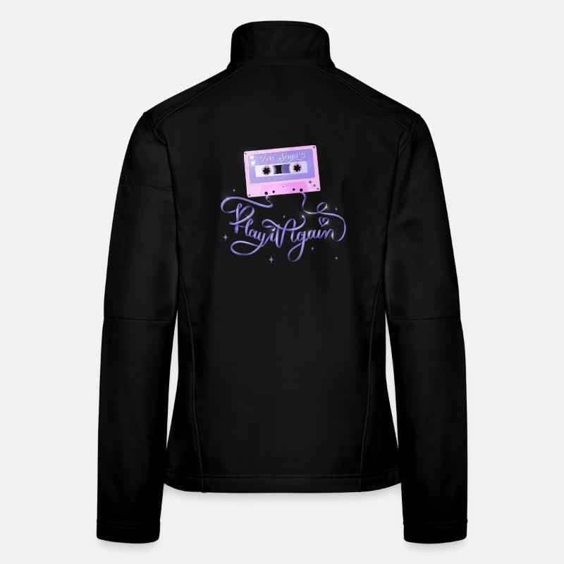 Chansons d’amour. Cassette musicale rétro. Veste en tissu softshell Femme
