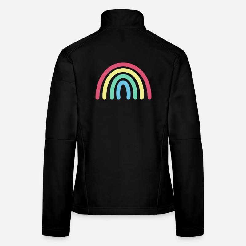 Regenbogen - Frauen Softshelljacke - Schwarz