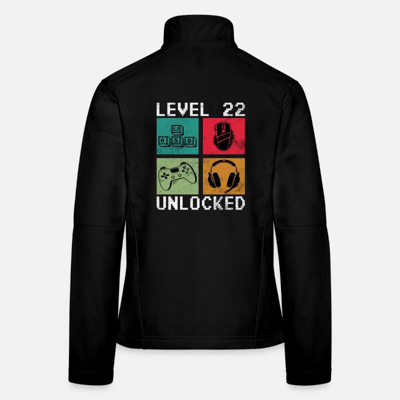 22. Geburtstag Männer Gamer Level 22 Unlocked Frauen Softshelljacke