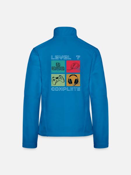 Birthday Gamer Level 7 Years Unlocked - Women's Softshell Jacket - black - Back