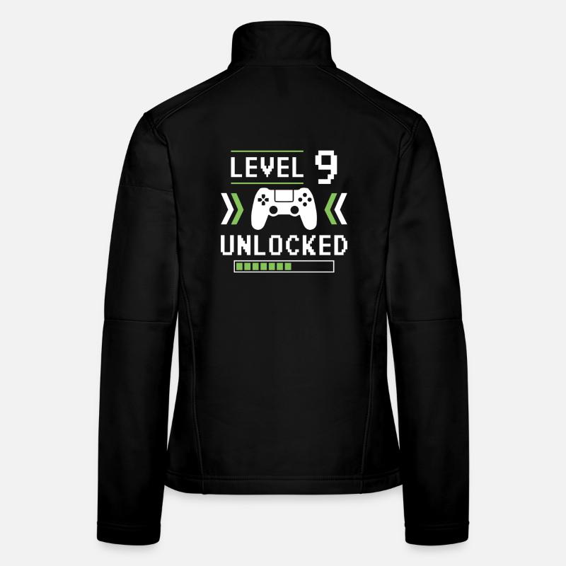 9. Geburtstag Jungen Gamer Level 9 Freigeschaltet Frauen Softshelljacke