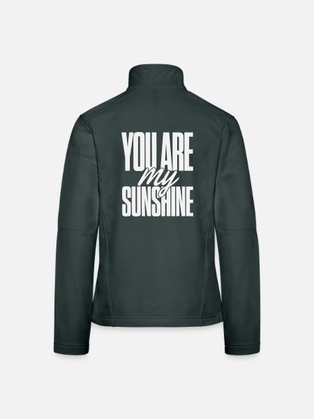 You Are My Sunshine Typo - Frauen Softshelljacke - Schwarz - Hinten