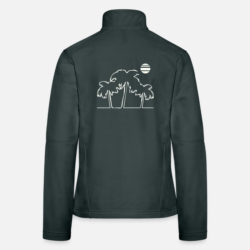 Palmiers tropicaux au coucher du soleil Veste en tissu softshell Femme
