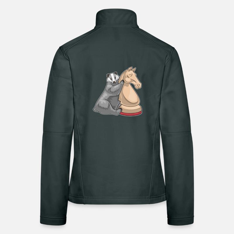 Badger Chess Piece Knight Chess Women's Softshell Jacket