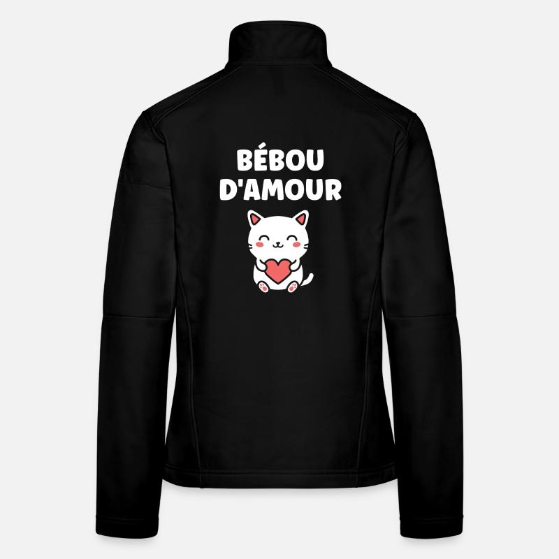 Bébou d’amour chat cœur Veste en tissu softshell Femme