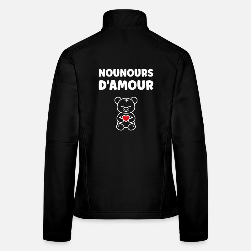 Red Heart Love Teddy Bear Women's Softshell Jacket