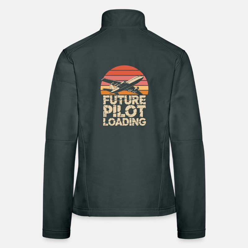  Future Pilot Loading Flugzeug Retro Frauen Softshelljacke