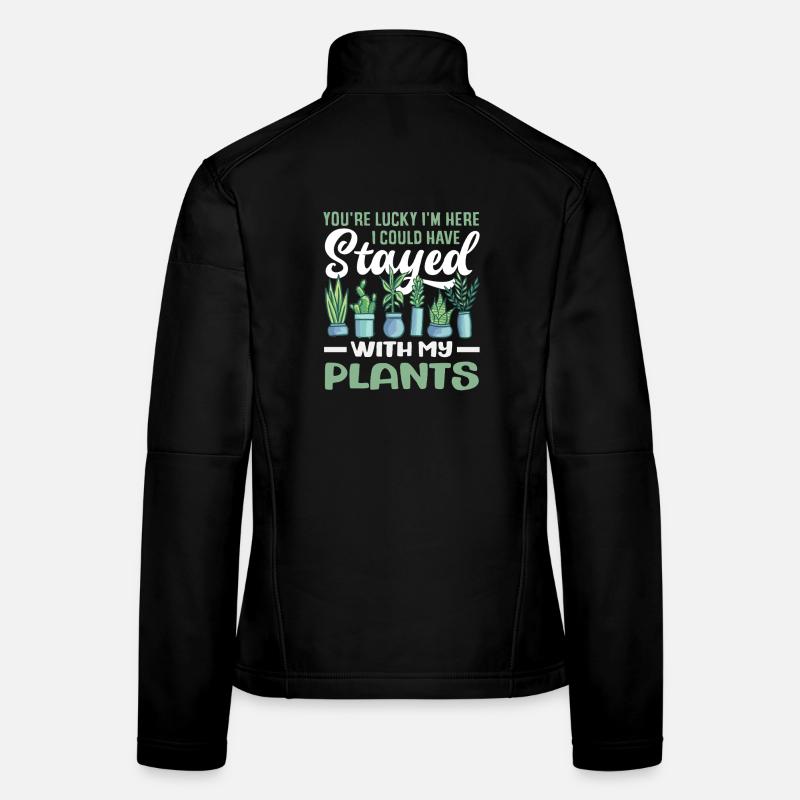 Je suis resté avec mon amant drôle de plantes Veste en tissu softshell Femme