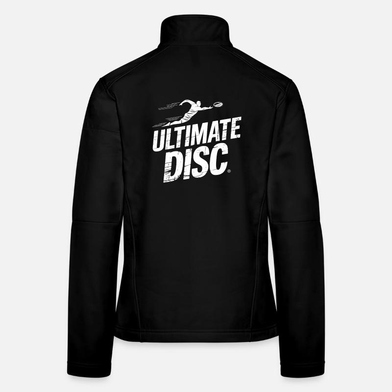 Ultimate Disc Layout Offense Player Jump Catch Women's Softshell Jacket