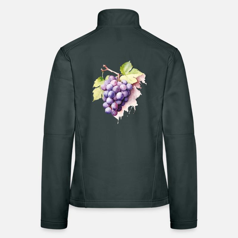 Grappe d’aquarelle de raisins Veste en tissu softshell Femme