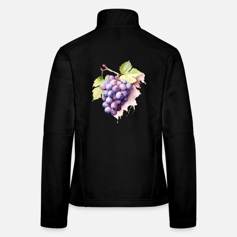 Grapes Watercolor Cluster Women's Softshell Jacket