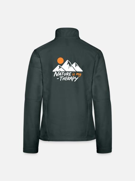 Nature is my Therapy Mountains for Hikers - Women's Softshell Jacket - black - Back