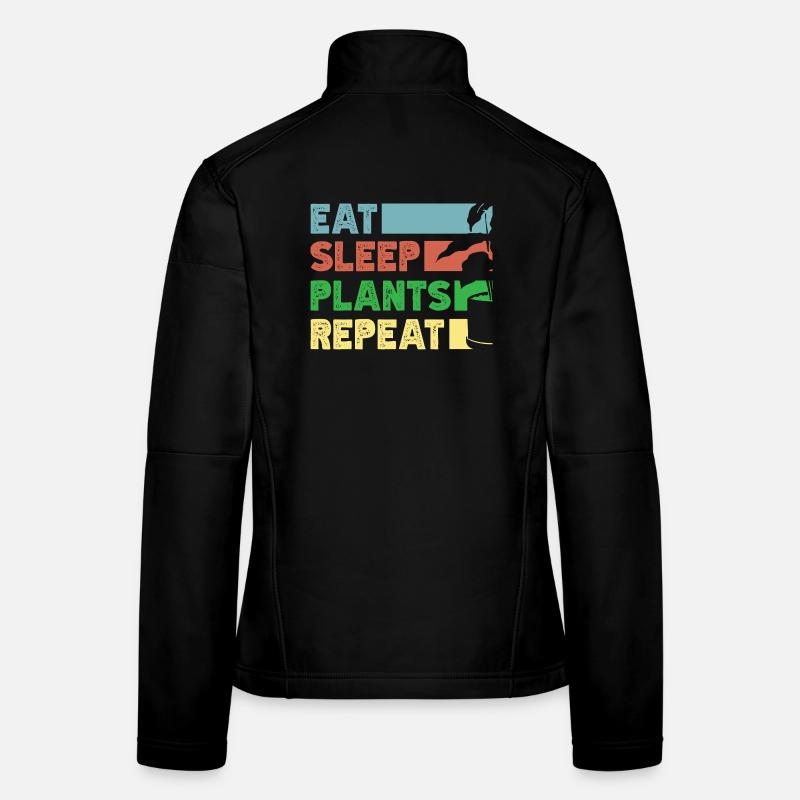 Plant Lover Eat Sleep Plants Succulent Flower Frauen Softshelljacke