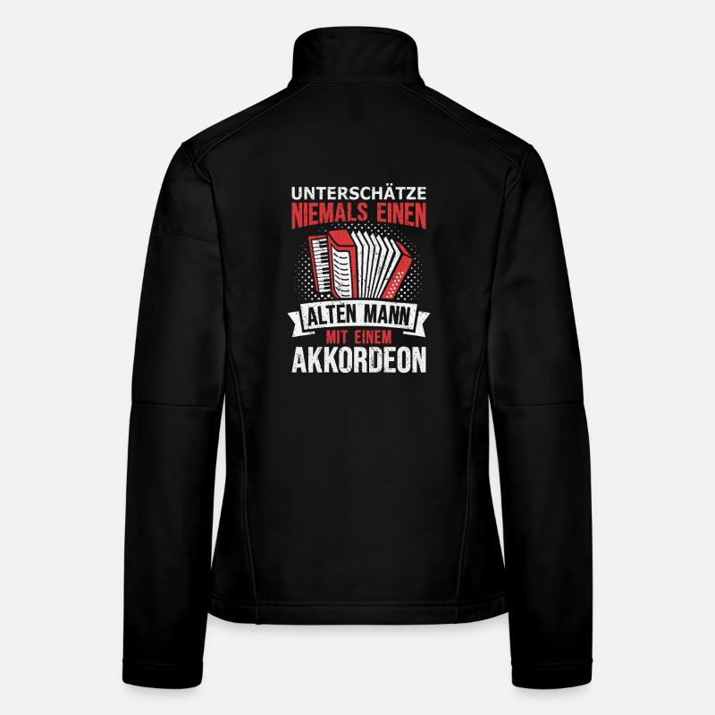 Accordion Accordion Old Man Harmonica Women's Softshell Jacket