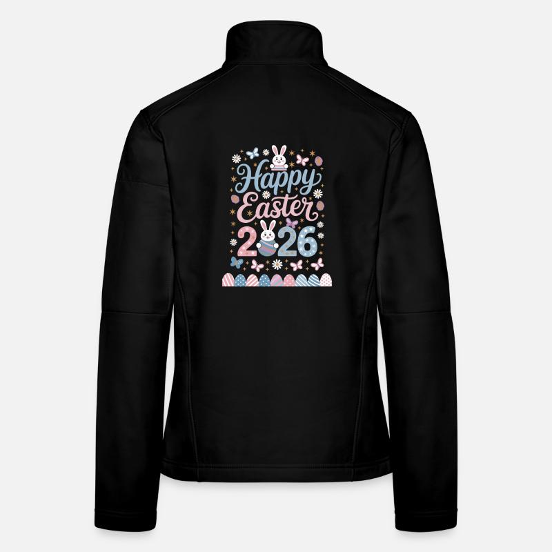 Happy Easter 2026 with cute bunnies and Women's Softshell Jacket