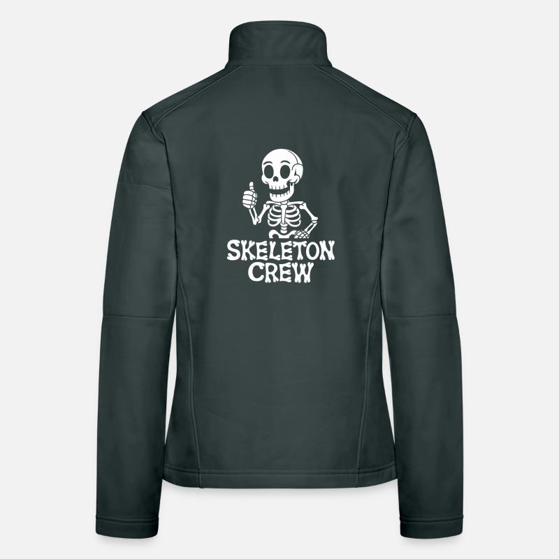 Funny Skeleton Crew Illustration with Skeleton Women's Softshell Jacket