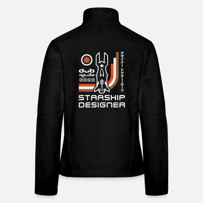 Designer des Retro-Raketenraumschiffs Frauen Softshelljacke