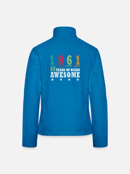 65TH BIRTHDAY ORIGINAL 1961 - Women's Softshell Jacket - black - Back