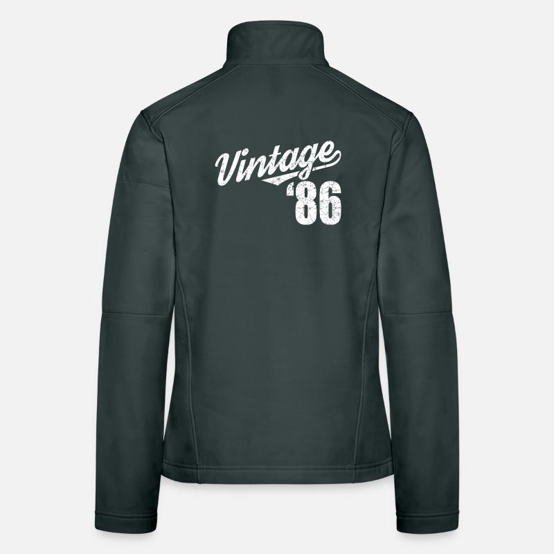 Vintage 86 Script Retro Design Women's Softshell Jacket
