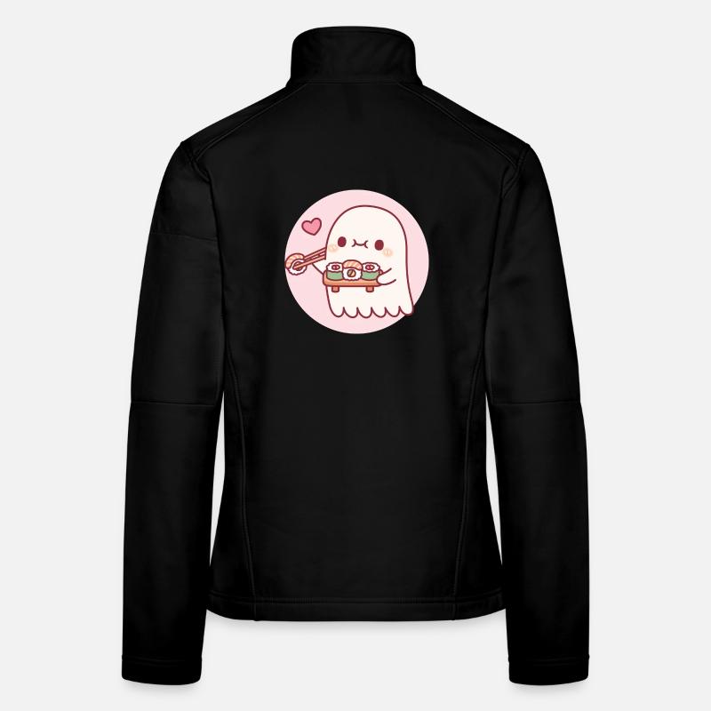 Petit fantôme mignon adore les roulés à sushi Veste en tissu softshell Femme