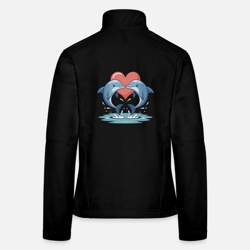 Delfin Paar Valentinstag Frauen Softshelljacke