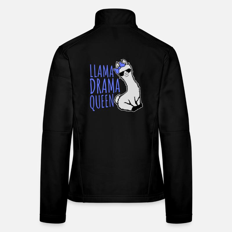 Llama Drama Queen Cool Sunglasses Sitting Funny Women's Softshell Jacket